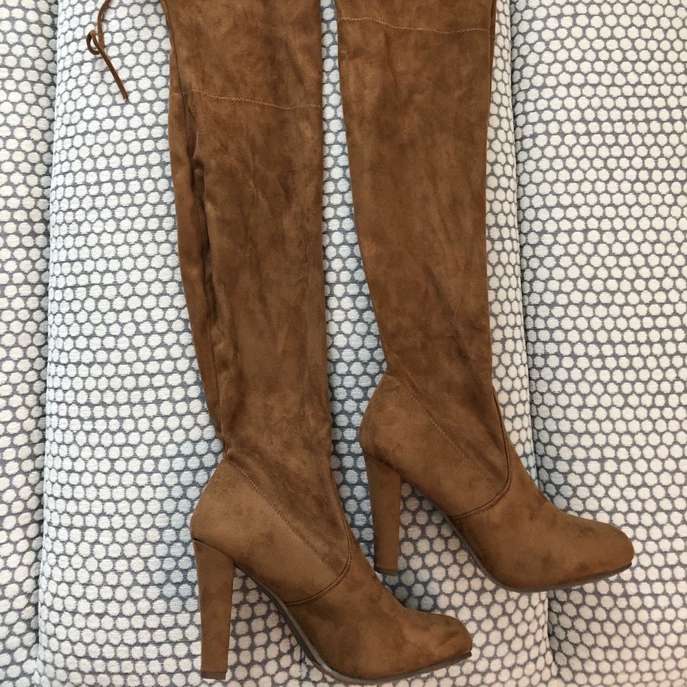 Forever Over the Knee Brown Faux Suede Boots